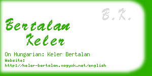 bertalan keler business card